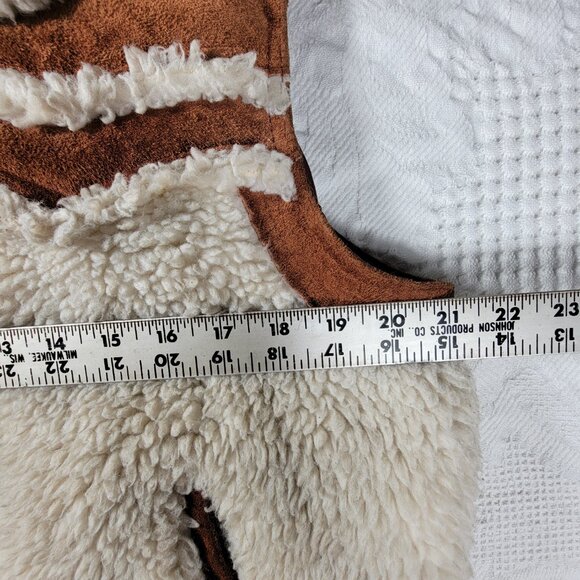 Vintage Vest 100% cowhide sherpa shell 1970s made in Taiwan Style 5280 Size L - Picture 10 of 16